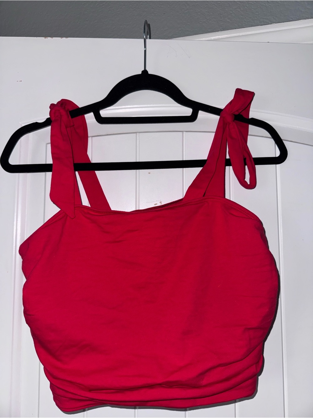 Red Tie-Shoulder Women's Crop Top